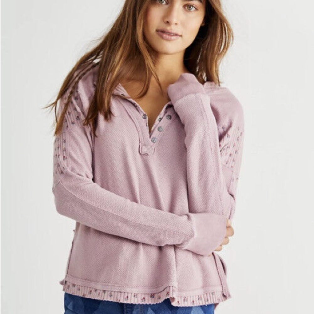 Free People Waffle Top
